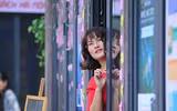 Phụ nữ Công an Hà Nội thướt tha áo dài xuống phố trong ngày 8-3